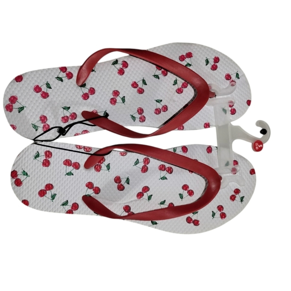 West Loop Red and White Cherry Sandals